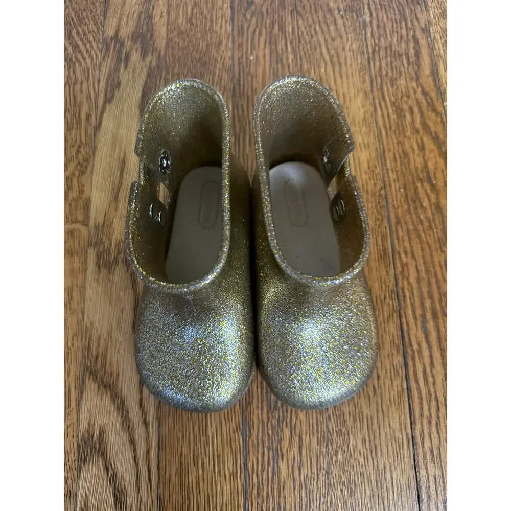 Mini Melissa Girls' Gold Boots Size 6 Toddler